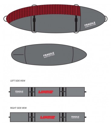 SIDEON HOUSSE WINDSURF BAG TRAVEL 10MM TRIPLE WITH WHEELS 